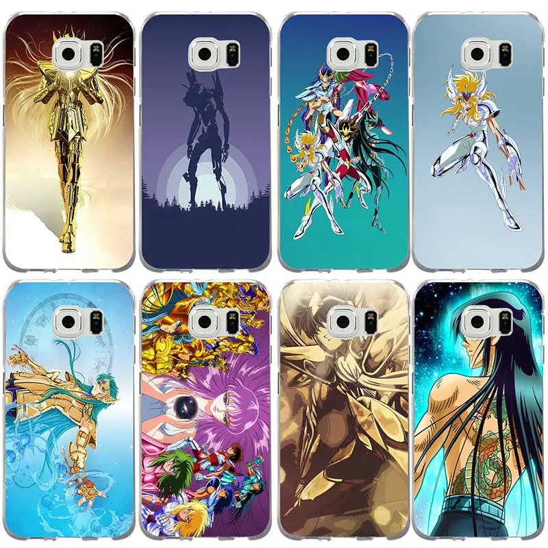 Cartoon Saint Seiya Soft Anti-knock Phone Case for Samsung Galaxy S2 S3 S4 S5 Mini S6 S7 S8 S9 S10 Edge Plus Lite Note 8 9 | Мобильные