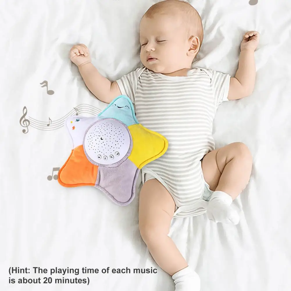 Plush toy Starry sky projector lamp Kids Soft Toys Stuffed Sleep Led Night Lamp With Music & Stars Projector Light For Girls Boy