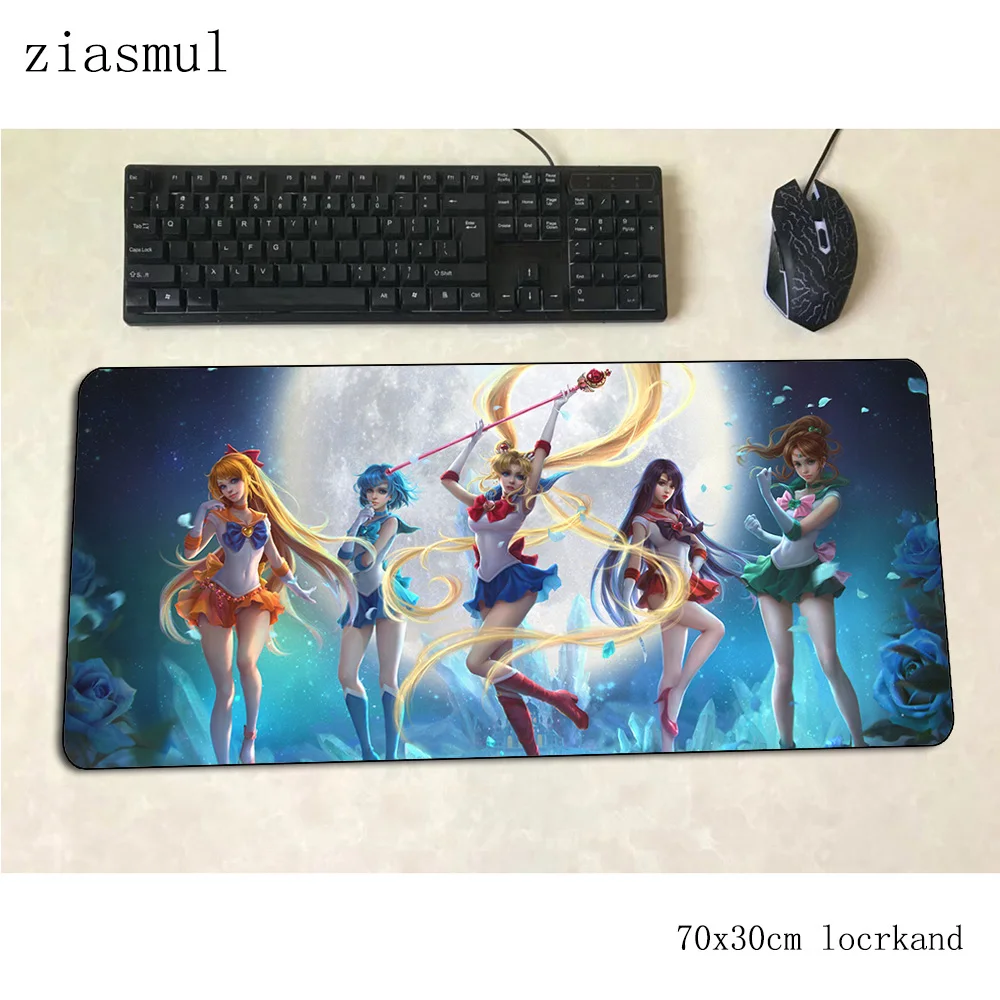 Сейлор Мун коврик для мыши 70x30 см игровой коврик для мыши Аниме блокированный край офисный коврик для ноутбука Настольный коврик esports padmouse игры pc геймер коврики