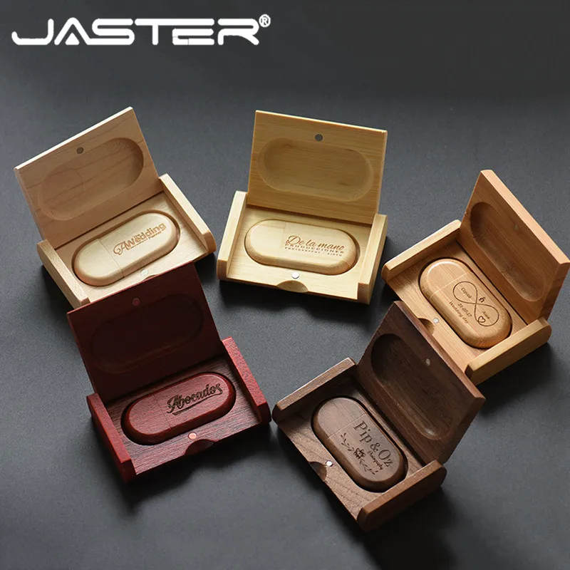 Usb флеш накопитель JASTER в деревянной коробке с логотипом на заказ 4 ГБ 8 16 32 ГБ|USB