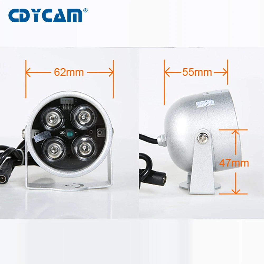 4 шт. высокомощный ИК светодиодный инфракрасный осветитель свет ИК ночного видения широкий угол для камер безопасности заполняющий свет металлический водонепроницаемый