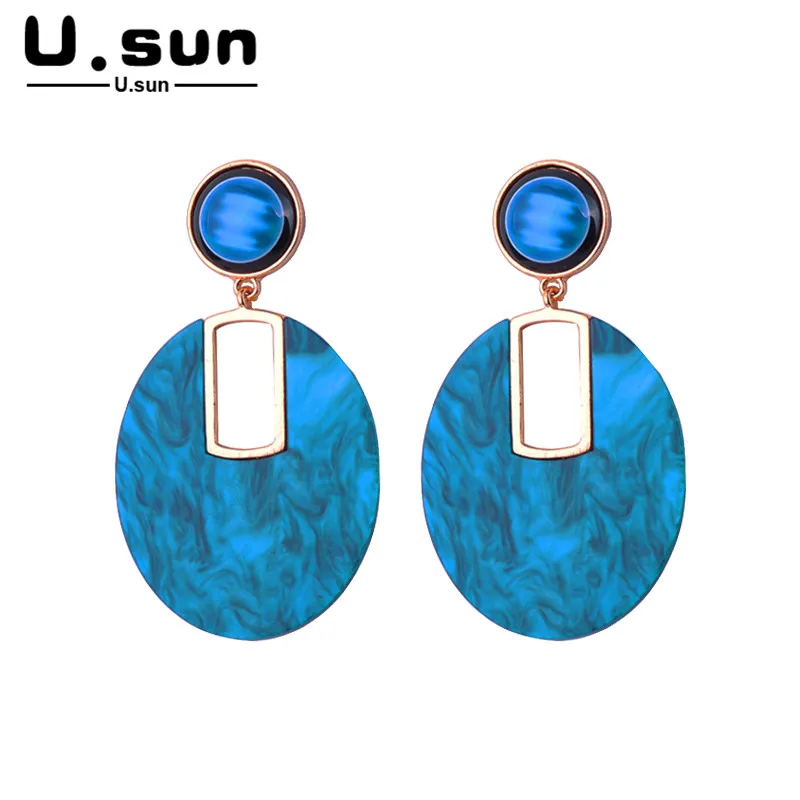 

Big Earrings for Women Simple Charm Elegant Acrylic Resin Pendant Earrings Ladies Fashion Jewelry Statement Colorful Long Dangle