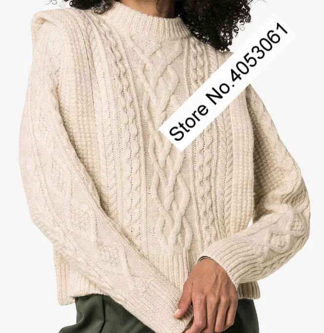 Женский шерстяной смешанный трикотажный свитер два в одном, пуловер, топ с витой трикотажной деталью Trill-стильный джемпер для девушек