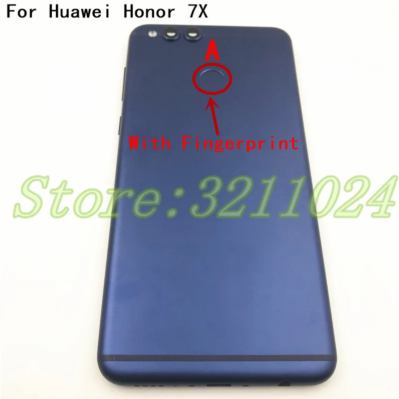 Металлическая задняя крышка для Huawei Honor 7X Φ корпуса аккумулятора + отпечаток