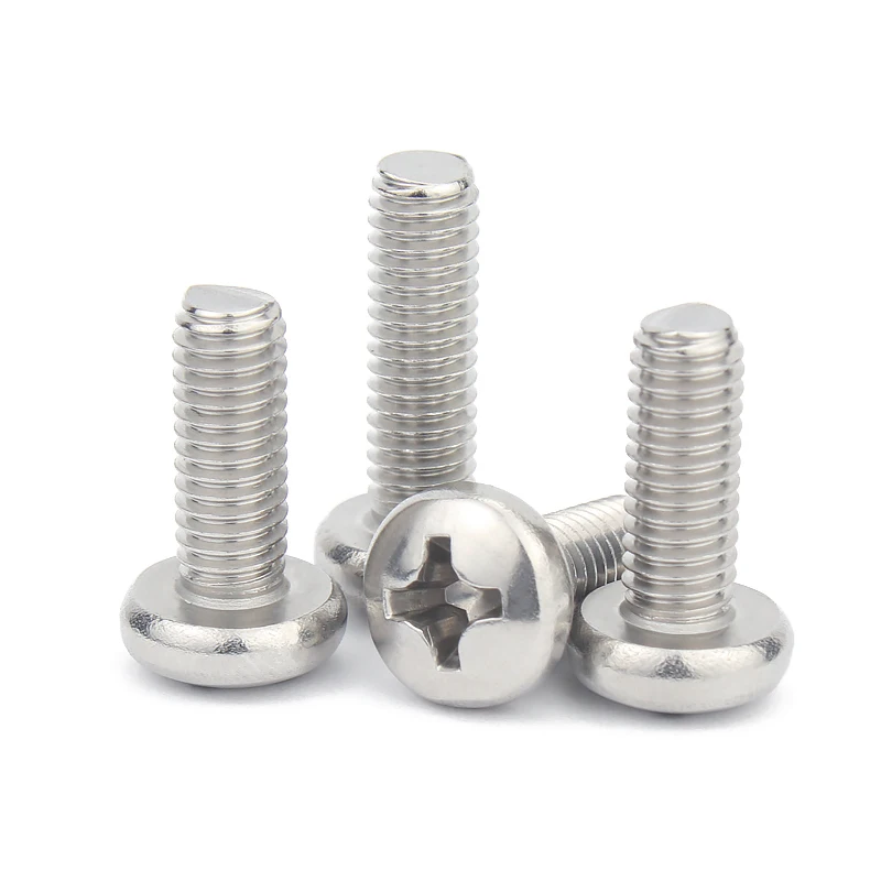 

2/5/10/50pcs M1.6 M2 M2.5 M3 M3.5 M4 M5 M6 M8 GB818-85 A2-70 304 Stainless steel Cross Phillips Round Pan Head Screw Bolt