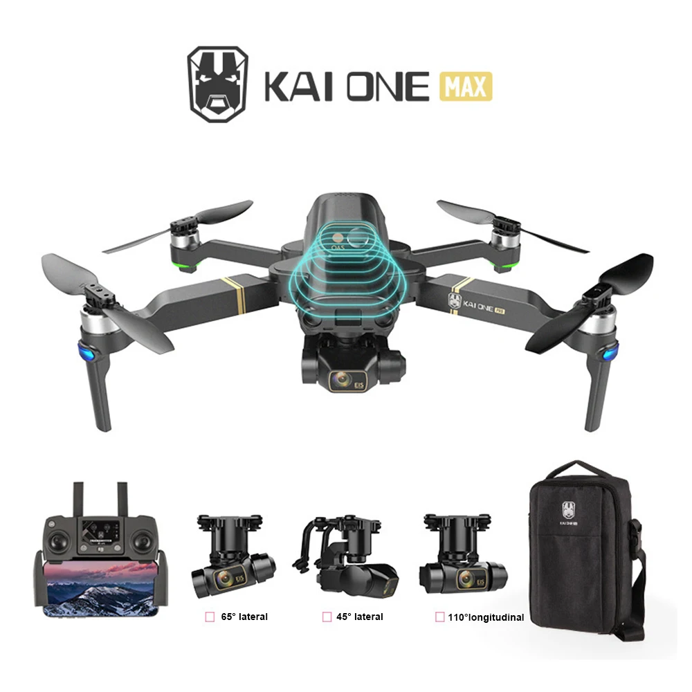 KAI ONE Max GPS Racing Drone 8K HD EIS Dual Camera 3-axis Gimbal Brushless Motor with 5G Wifi Foldable RC Quadcopter Adult Gifts