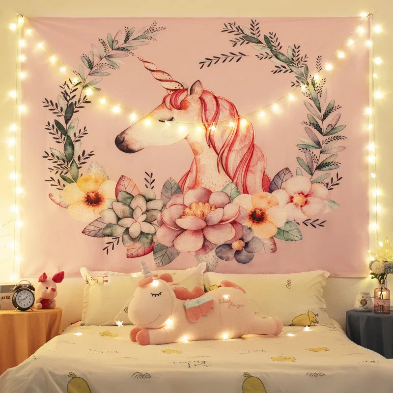 HOKMAH Tapeçaria colorida de anime fofo, design de desenho animado japonês  Kawaii japonês engraçado tapeçaria rosa arte de parede para sala de estar  quarto dormitório decoração de casa tapeçarias pano de fundo (