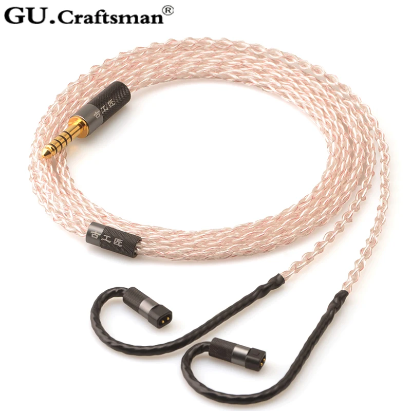 Кабель для наушников GUCraftsman 5n OFC серебристый QDC Anole V3 V6 VX Fusion GEMINI studio UE 18Pro UE11 Pro 6pro ueRM