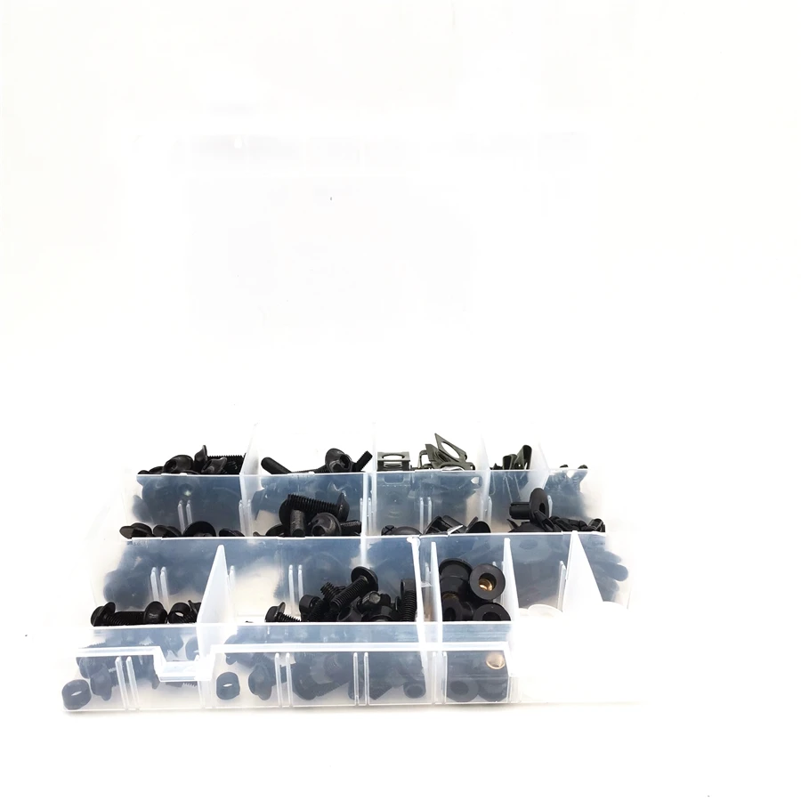 

223pcs/box Motorcycle Windscreen Fairing Bolts Kit Black Aluminum Fastener Clips Screw
