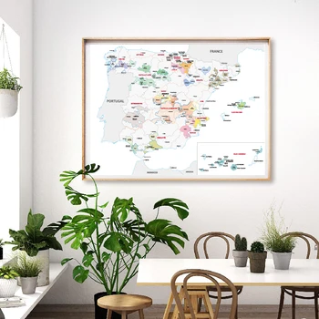 

Canvas Painting Bordeaux Map Print Modular Spain Area Poster French Wine Region Wall Art Pictures Nordic Home Decor Living Room