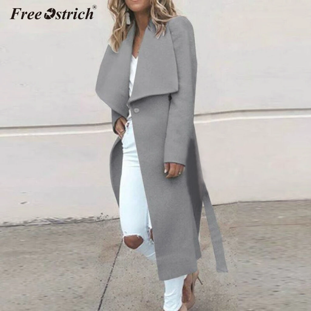 Free Ostrich Женское шерстяное длинное пальто шерстяные Элегантные женские 2019 зимнее