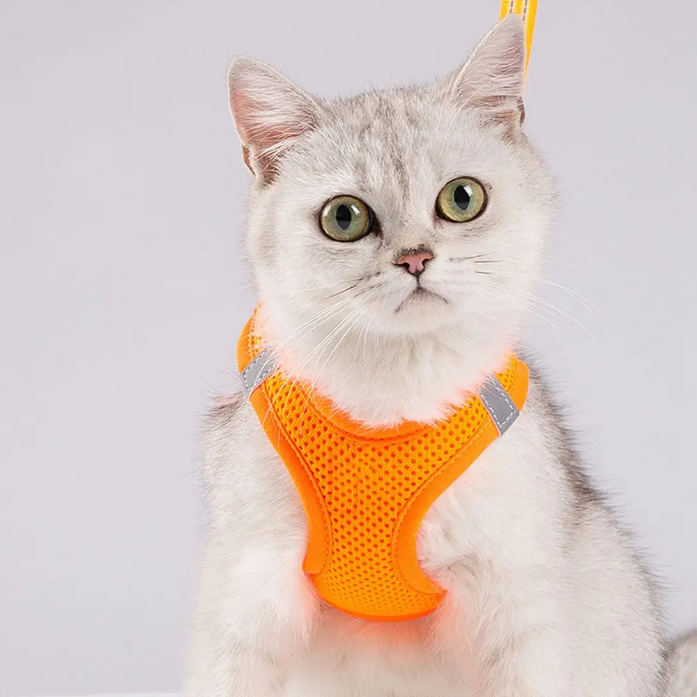 

Cat Dog Adjustable Harness Vest Walking Lead Leash For Puppy Dogs Collar Polyester Mesh Harness For Small Medium Dog Cat Pet