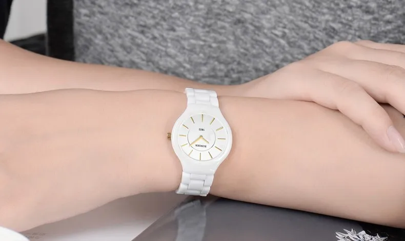 Модные стильные швейцарские Бингер керамические кварцевые часы для женщин люксовый бренд женские наручные часы водонепроницаемые часы B8006-2