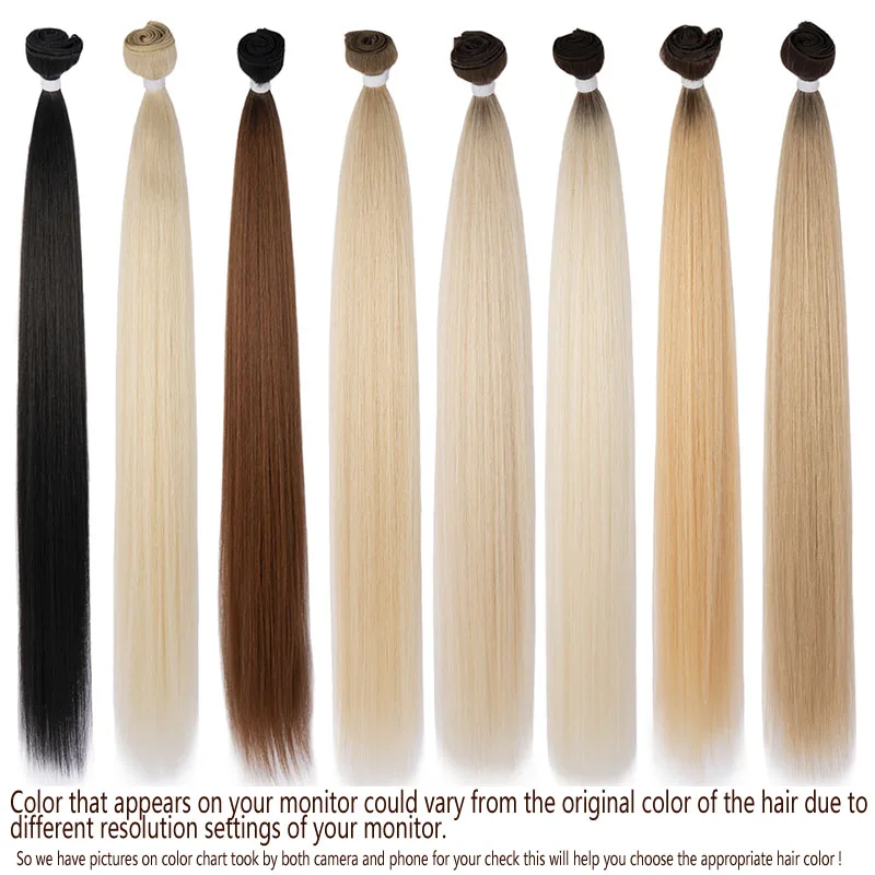 Bone Straight Hair Bundles Extensions Ombre Hair Bundles 28-36Inch Super Long Hair Synthetic Straight Hair Full to End