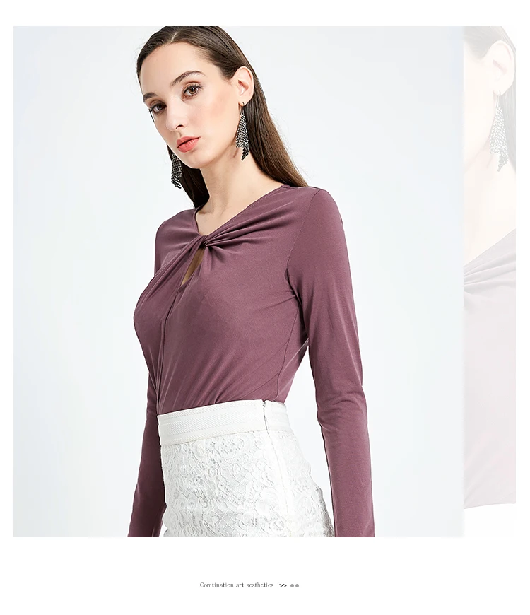 Дизайн, женская футболка с длинным рукавом, одноцветная футболка, приталенная, для девушек, топ, модная, повседневная, для женщин, элегантные топы, футболки/PT
