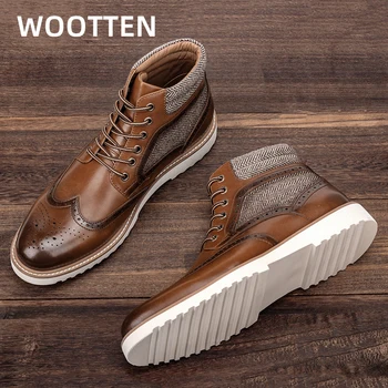 

Plus Size 8-12 men boots brand leather boot High Quality fashion vintage autumn Comfortable Ankle boots men Winter boots
