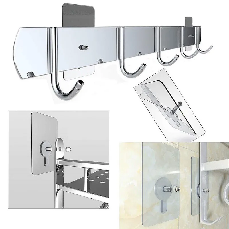 

1pcs Strong Adhesive Seamless Sticky Wall Hook Nail Punch Mounting Rack Pendant Paste Screw Rod No Trace Wall Hook Nail hooks