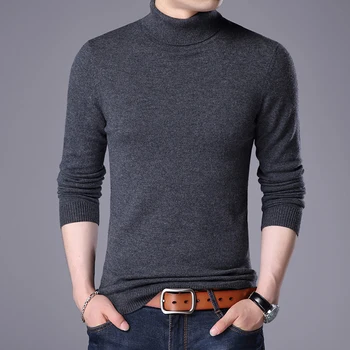 

Mens Knit Tops Sweater Pullover Basic Turtleneck for Autumn Winter Solid Color Fashion Casual BO20601226