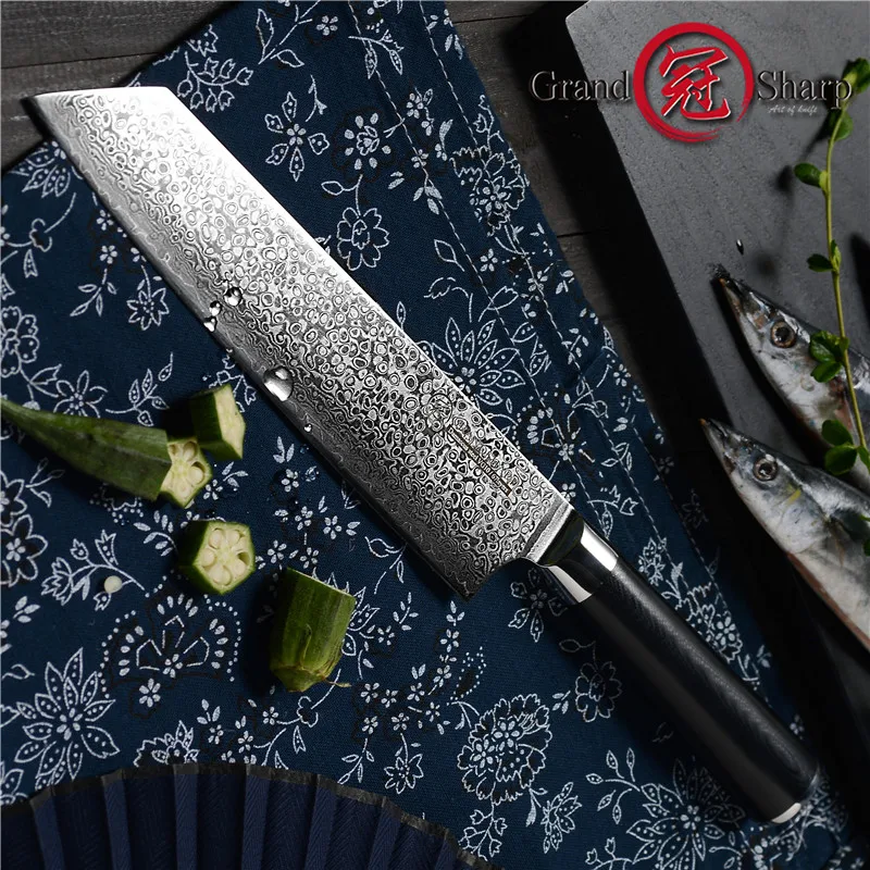 GRANDSHARP 8.5 Pulgadas Damasco Chef Cuchillo Japonés Damasco Acero  Inoxidable Vg10 Cocina Kiritsuke Cuchillo Herramientas De Cocina Con Caja  De Regalo De 38,44 €