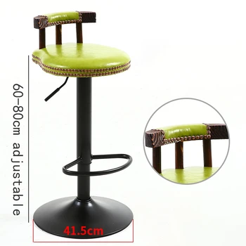 

Rustic Retro Rotating Bar Stool Cafeteria Personality Chair Backrest Restaurant Coffee Industrial Creative Kitchen Decoration