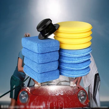 

13pcs Polishing Pads Sponge Buffing Pads Waxing Pads with Drill Adapter for Car Polisher Soft Fiber Brush Car Paint Care
