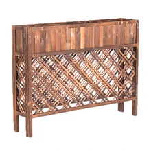 Стойка на открытом воздухе балкон корпус магазин деревянная стойка сетки кассета для отелей Антикоррозийные деревянные сетки цветок паз