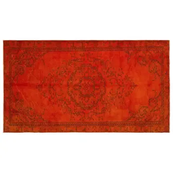 

Handmade Orange Vintage Overdyed Turkish Area Rug 163 X287 Cm-5'4''X9'5''