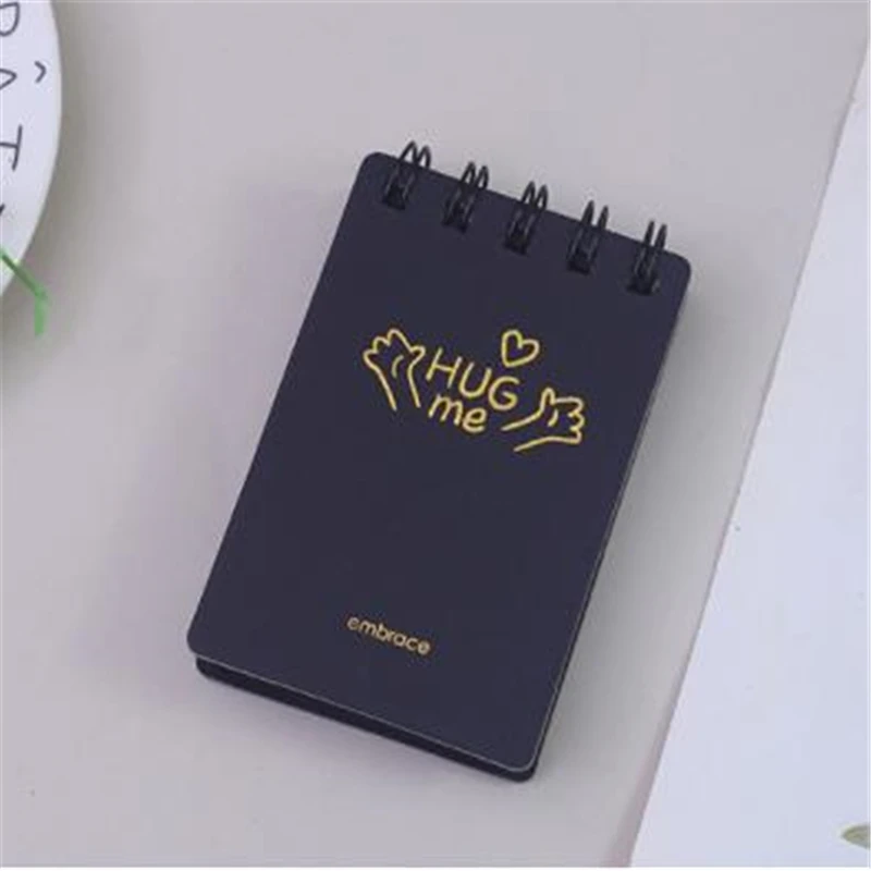 Портативный мини-блокнот с катушкой, покрытый черной бумагой, позолоченный блокнот, записывающий дневник, памятные школьные принадлежности, канцелярские принадлежности