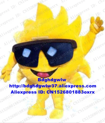 Длинный Меховой желтый костюм-талисман Mr Sun костюм персонажа из мультфильма для