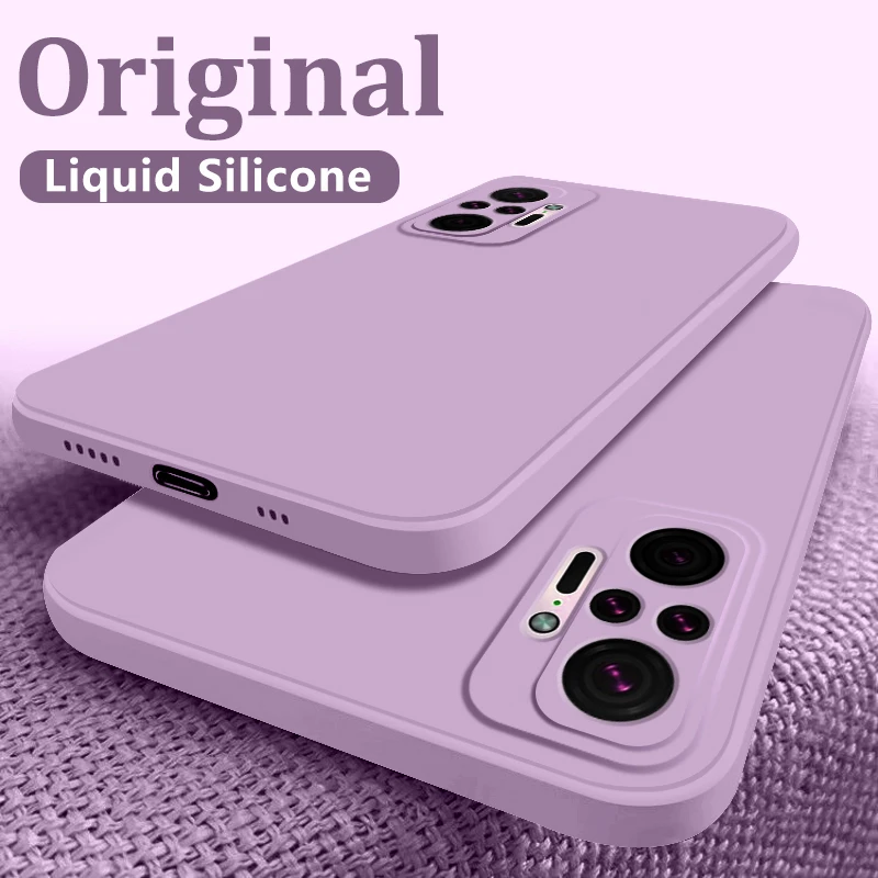 Square Liquid Silicone Phone Case For Xiaomi Redmi Note 10 9 9 8 Pro 10S 9S Poco F3 X3 NFC 10 10T 11 Lite Ultra Slim Soft Cover
