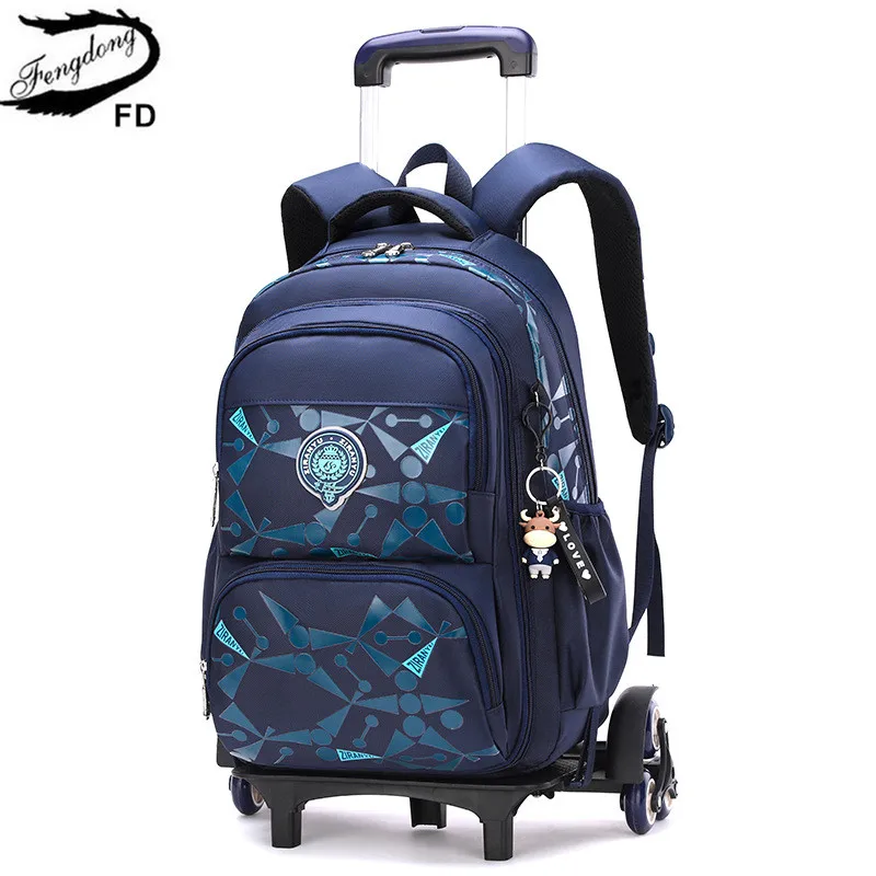 Fengdong stair climbing trolley school backpack school bags for boys