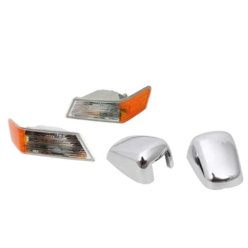 

1set for Jeep Patriot 2007-2016 Corner Light No Bulb & 2Pcs Front Windshield Washer Wiper Spray Nozzle Decorative Cover