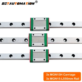

MGN15 Linear Guide 550mm linear rail with MGN15H Carriage blocks for 3d printer