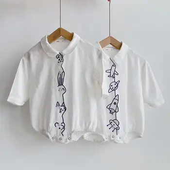 

2020 Autumn Kids Baby Girl Cute Embroidery Bodysuit Girls Sweet Long Sleeve Jumpsuit Infant Toddler Clothes