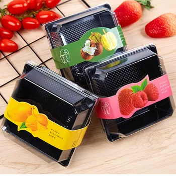 

50pcs Net red square cake pastry bread chesse packaging boxes diy handmade baking decoration food Tiramisu plastic cup with lid