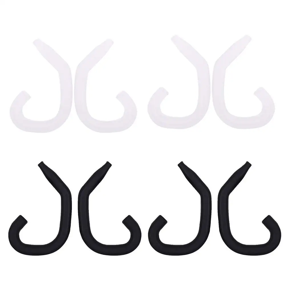 VEKEFF 2 Pairs Black Earhooks Universal Silicone Ear Clip Loops Hooks Earphone Headphone Ear Hanger Agrafe Earpod Hang On Ear