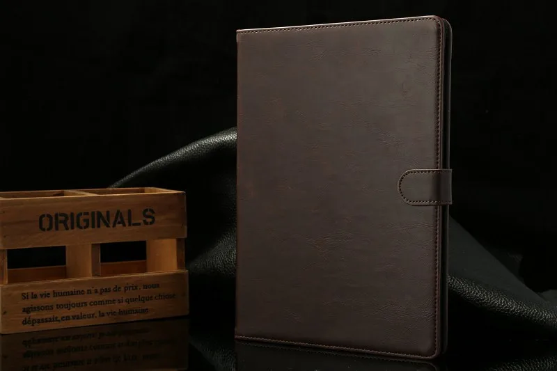 Кожаный чехол для ipad air, Folio Stand протектор кожи для ipad 5 Чехол, Crazy Horse Тонкий чехол для ipad air - Цвет: dark brown