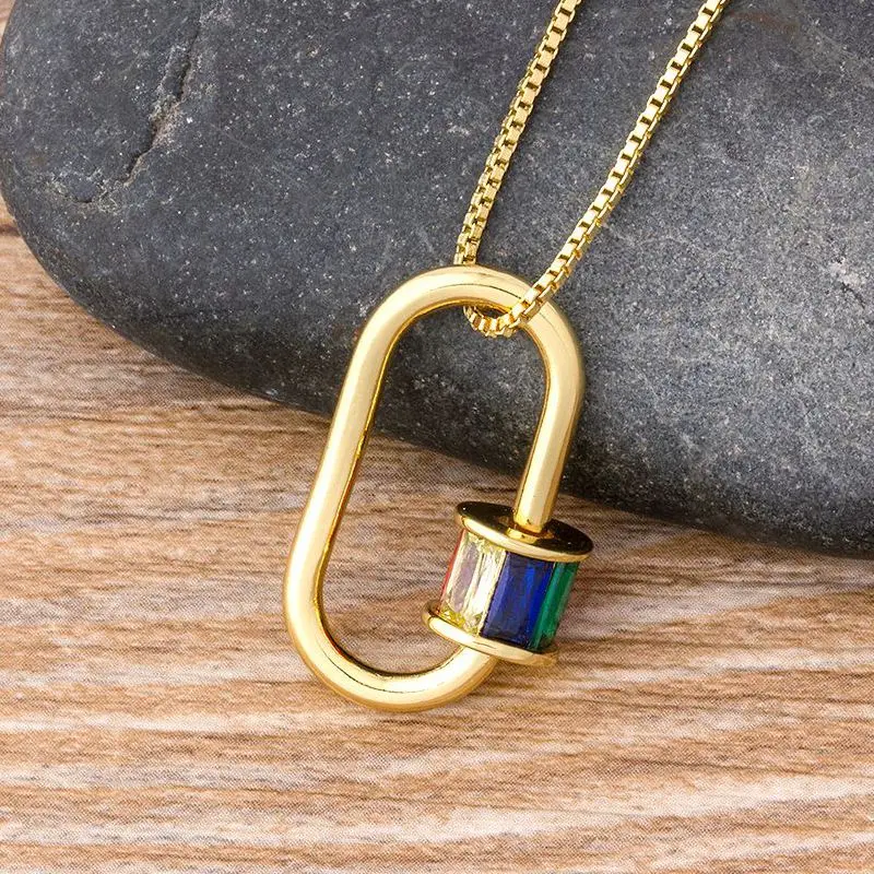DIY New Creative Spiral Fasteners Supplies Pendant Punk Necklace Top Copper Zircon For Women Men Best Sports Jewelry Gift | Украшения и