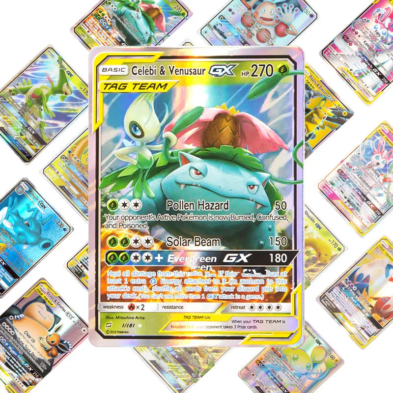 Детская карточная игра битва игрушки новинка карта Pokemones поступление 10 20 30 60 100 200