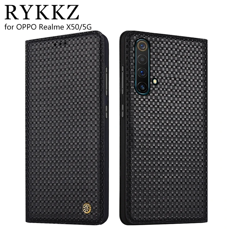 Натуральная кожа флип чехол для OPPO Realme X50 Магнитный 5G s кожаный телефона Fundas |