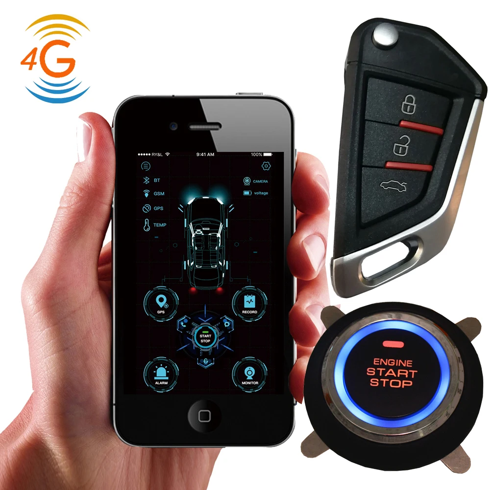 Cardot 4G Gsm gps smart pke дистанционный стартер двигателя старт стоп Автосигнализация без ключа