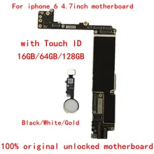 Оригинальная разблокированная материнская плата для iphone 6 16 Гб с сенсорным ID логическая плата Хорошая рабочая разблокированная материнская плата+ инструмент+ подарок