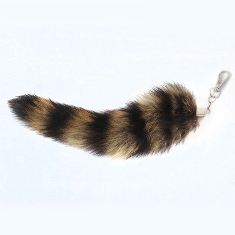 Fur Pendant Key Chain Bags Fake Racoon Tail Keychain Fox Tail Fur