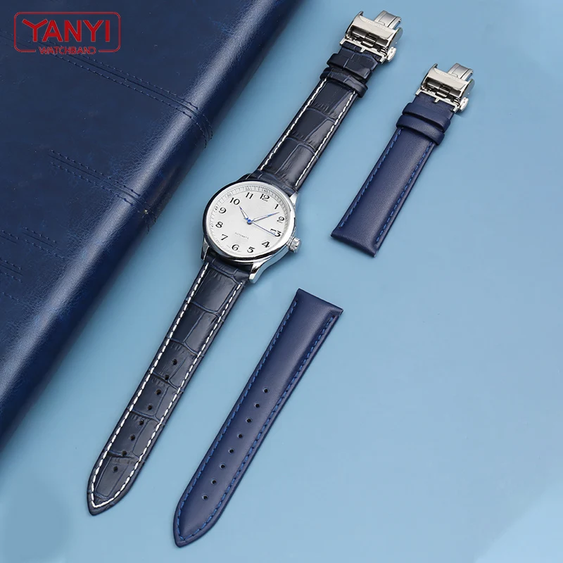 Genuine Leather bracelet 19mm 20mm 21mm 22mm watch strap for Longines L29094920 watchband Top layer Cowhide wristwatches band