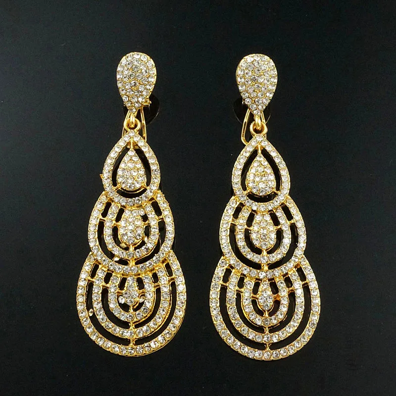 Длинные Многослойные женские серьги-гвоздики в европейском и американском стиле с геометрическим узором