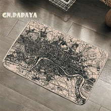 Ретро Лондон карта ковры сельский дом Декор стиль ванная комната коврики туалет ковры кухня области ковры впитывающие прокладки передней двери коврик