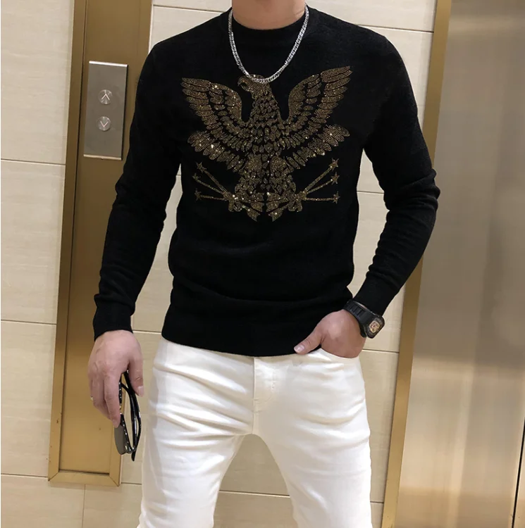 Men's Sweaters 2021 Spring Autumn Winter Warm Knitted Sweater Diamond stone  Male Clothing Casual Knitwear winter sweater for men