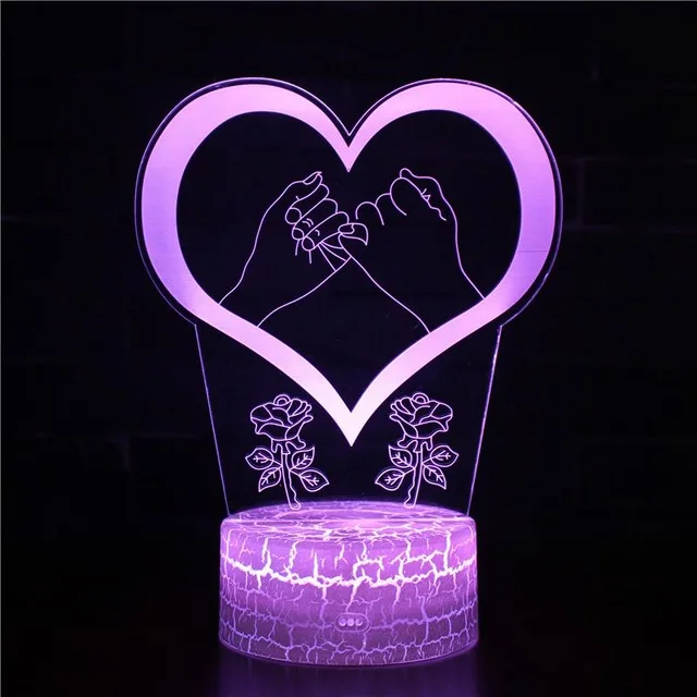 День Святого Валентина Любовь Сердце заниматься 3D лампа LED USB креативный 3d ночник