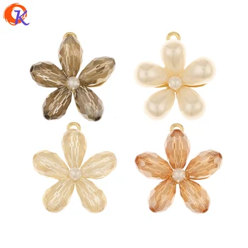 

Cordial Design 50Pcs 25*28MM Jewelry Accessories/Crystal Pendant/Imitation Pearl/Flower Shape/Hand Made/DIY Making/Charms