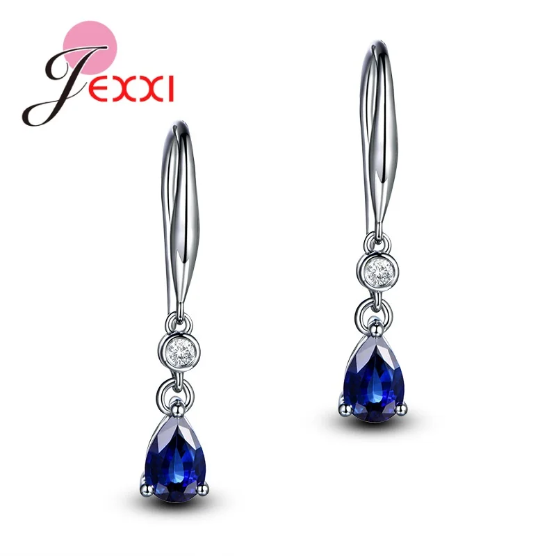 Trendy Style 925 Sterling Silver Needle Waterdrop Pendant Earrings Women Girls Wedding Engagement Party Jewelry Bricos